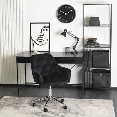 Стілець офісний поворотний оксамитовий MEBEL ELITE MONA Velvet Чорний фотографія
