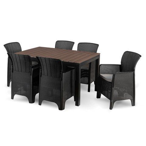 Комплект садовой мебели MEBEL ELITE ARGOS FRESNO 6 орех/черный