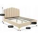 Кровать двуспальная MEBEL ELITEGEMINI 160x200 см Беж Букле