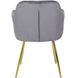Стілець оксамитовий MEBEL ELITE RAYA Velvet сірий / золотий
