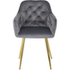 Стілець оксамитовий MEBEL ELITE RAYA Velvet сірий / золотий
