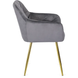 Стілець оксамитовий MEBEL ELITE RAYA Velvet сірий / золотий