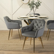 Стілець оксамитовий MEBEL ELITE RAYA Velvet сірий / золотий
