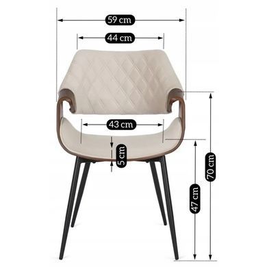 Стул бархатный MEBEL ELITE DAKOTA Velvet бежевый / ореховый фотография