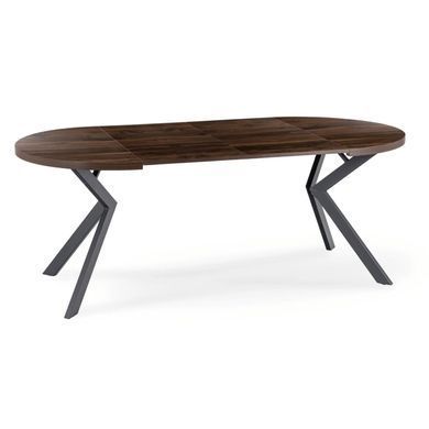Стол раскладной круглый MEBEL ELITE LUKAS 100(250)х100 см Орех/черный фотография