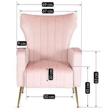 Крісло м'яке DIANA Velvet MEBEL ELITE Рожевий фотографія