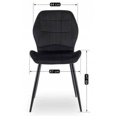 Стілець оксамитовий MEBEL ELITE IRYS Velvet Чорний фотографія