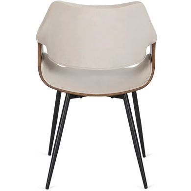 Стул бархатный MEBEL ELITE DAKOTA Velvet бежевый / ореховый фотография