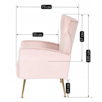 Крісло м'яке DIANA Velvet MEBEL ELITE Рожевий фотографія