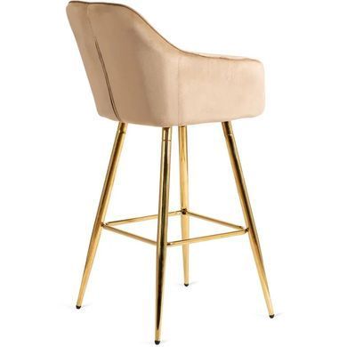 Барный стул бархатный MEBEL ELITE SALEM Velvet бежевый / золотой фотография