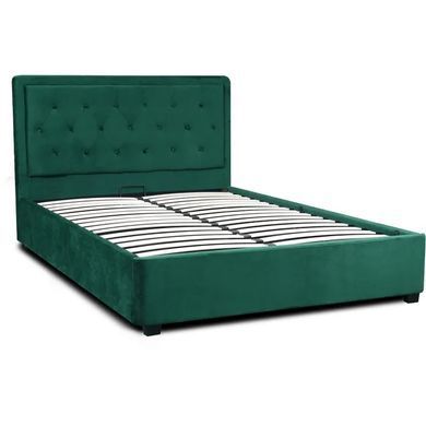 Ліжко двоспальне оксамитове MEBEL ELITE CROS Velvet 140x200 см Зелений фотографія