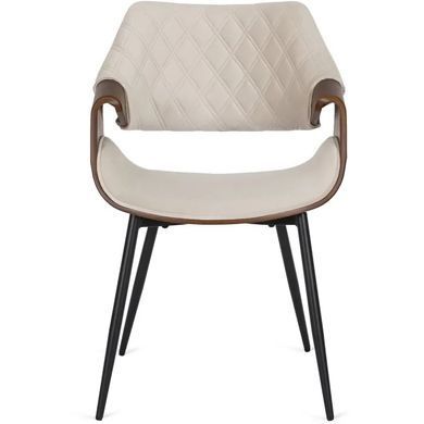 Стул бархатный MEBEL ELITE DAKOTA Velvet бежевый / ореховый фотография