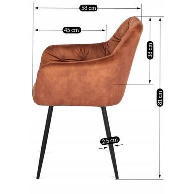 Стул бархатный MEBEL ELITE VIKI Ore Velvet горчица фотография