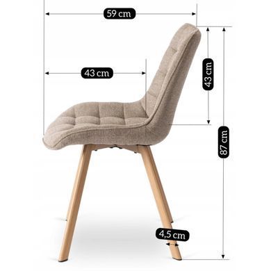 Стул бархатый MEBEL ELITE KATHY Бежевый фотография