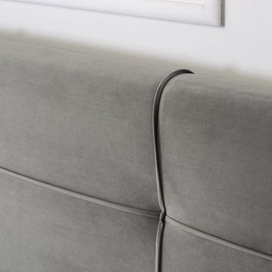 Ліжко двоспальне оксамитове 140x200 MEBEL ELITE TINGA Velvet Сірий фотографія