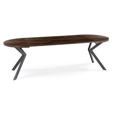 Стол раскладной круглый MEBEL ELITE LUKAS 100(250)х100 см Орех/черный фотография