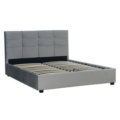 Ліжко двоспальне оксамитове 140x200 MEBEL ELITE TINGA Velvet Сірий фотографія