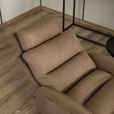 Крісло м'яке з підставкою для ніг MEBEL ELITE HENRY тканина Коричневий фотографія