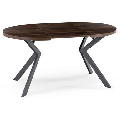 Стол раскладной круглый MEBEL ELITE LUKAS 100(250)х100 см Орех/черный фотография