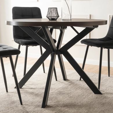 Стол раскладной круглый MEBEL ELITE LUKAS 100(250)х100 см Орех/черный фотография