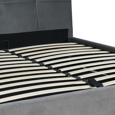 Ліжко двоспальне оксамитове 140x200 MEBEL ELITE TINGA Velvet Сірий фотографія