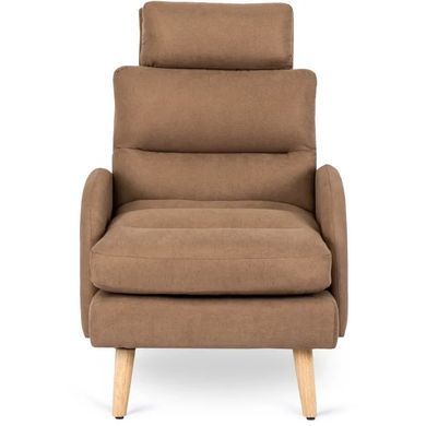 Крісло м'яке з підставкою для ніг MEBEL ELITE HENRY тканина Коричневий фотографія