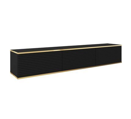 Тумба под ТВ навесная Perfect Home Оро / Oro RTV175 MDF Черный фотография
