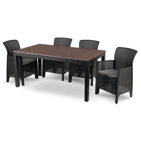 Комплект садовой мебели MEBEL ELITE ARGOS 160-240 FRESNO 4 орех/черный
