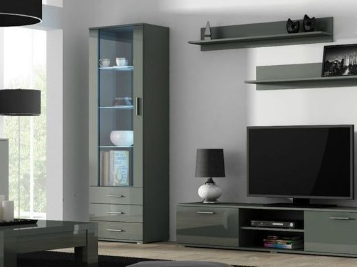 Витрина SOHO S-1 Cama 192 Серый Мат / Серый Глянец фотография