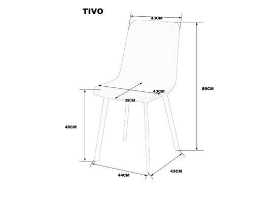 Стілець TIVO Intarsio чорний каркас/світлий беж тк. фотографія