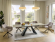 Стіл Обідній SALVADORE CERAMIC BEIGE ONICE 160(240)X90 Signal Бежевий глянець / Чорний Мат