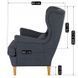 Кресло мягкое бархатное с подставкой для ног MEBEL ELITE EVAN 2 Серый