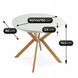 Стол раскладной круглый MEBEL ELITE LUGO 90(190)х90 см Белый/дуб