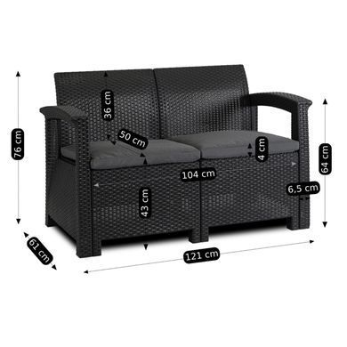 Комплект садовой мебели MEBEL ELITE COLUMBIA Черный