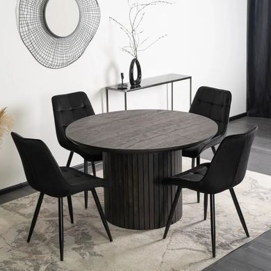Стіл круглий розкладний MEBEL ELITE CHARLES 120(160)х120 см Чорний фотографія