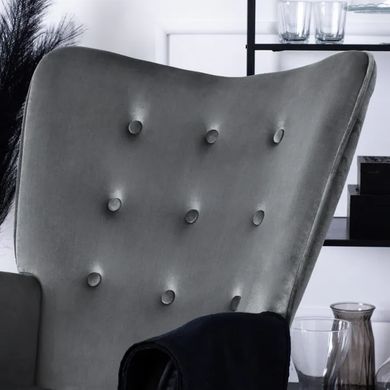 Крісло-гойдалка оксамитове MEBEL ELITE ELIS Velvet Сірий фотографія