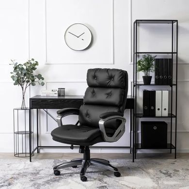 Стул офисный вращающийся MEBEL ELITE STRATO Экокожа Черный фотография