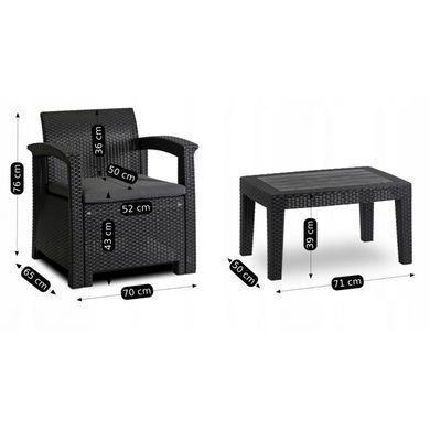 Комплект садовой мебели MEBEL ELITE COLUMBIA Черный