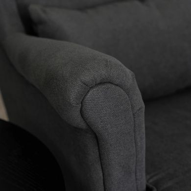 Крісло м'яке оксамитове з підставкою для ніг MEBEL ELITE EVAN 2 Чорний фотографія