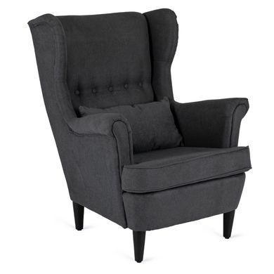 Крісло м'яке оксамитове з підставкою для ніг MEBEL ELITE EVAN 2 Чорний фотографія