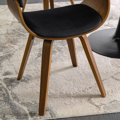 Комплект стіл MEBEL ELITE LINO 100х100 см Горіх / Чорний +4 стільці OHIO 2 чориний / горіховий фотографія