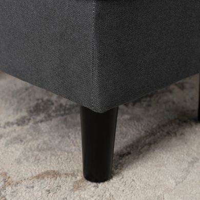 Крісло м'яке оксамитове з підставкою для ніг MEBEL ELITE EVAN 2 Чорний фотографія