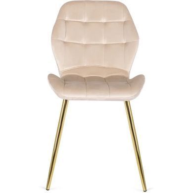 Стілець оксамитовий MEBEL ELITE LUCKY Velvet Кремовий / Золотий фотографія