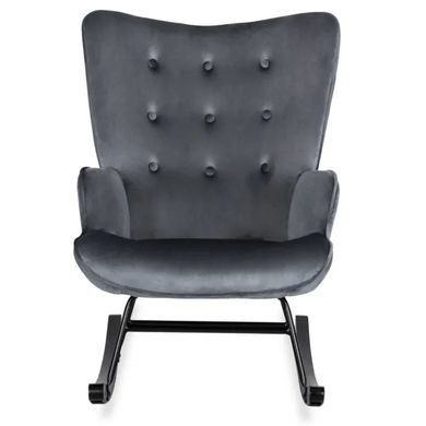 Крісло-гойдалка оксамитове MEBEL ELITE ELIS Velvet Сірий фотографія