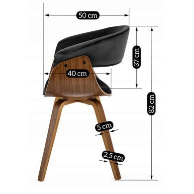 Комплект стіл MEBEL ELITE LINO 100х100 см Горіх / Чорний +4 стільці OHIO 2 чориний / горіховий фотографія