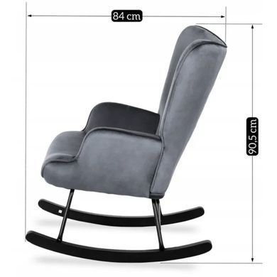 Крісло-гойдалка оксамитове MEBEL ELITE ELIS Velvet Сірий фотографія