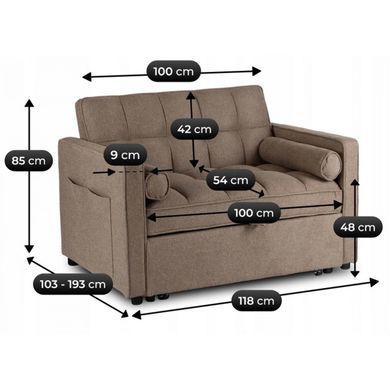 Крісло розкладне MEBEL ELITE CORRA Коричневий фотографія