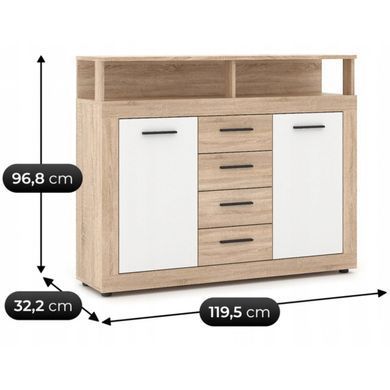 Комод MEBEL ELITE BLAGO MIDI B 120 дуб сонома/білий фотографія