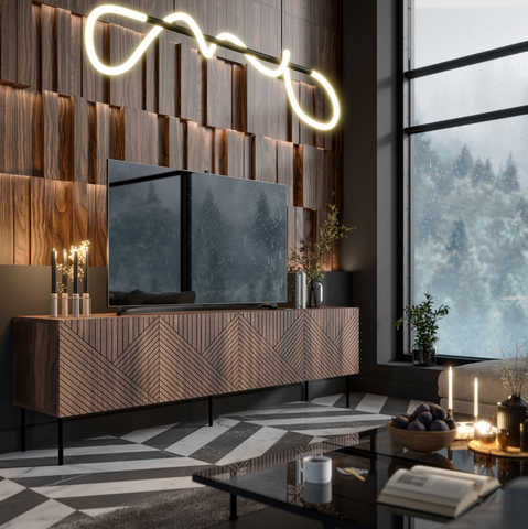 ТВ Тумба ART DECO 3D 190x40 Cama Вармінський Горіх фотографія