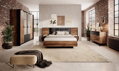 Спальня Perfect Home Мілтон / Milton Каштан/антрацит фотографія
